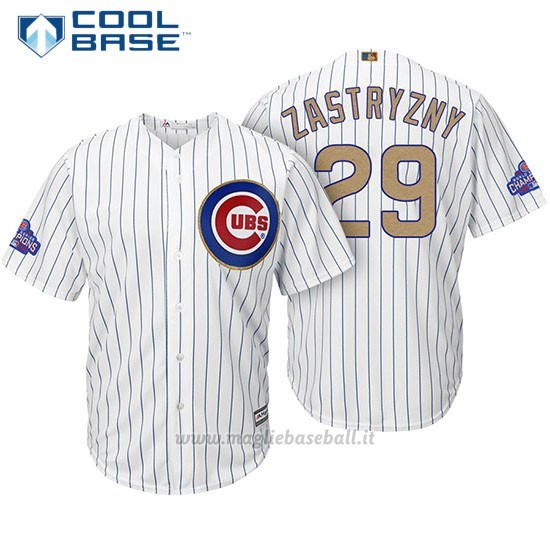 Maglia Baseball Uomo Chicago Cubs 29 Rob Zastryzny Bianco Or Program Cool Base